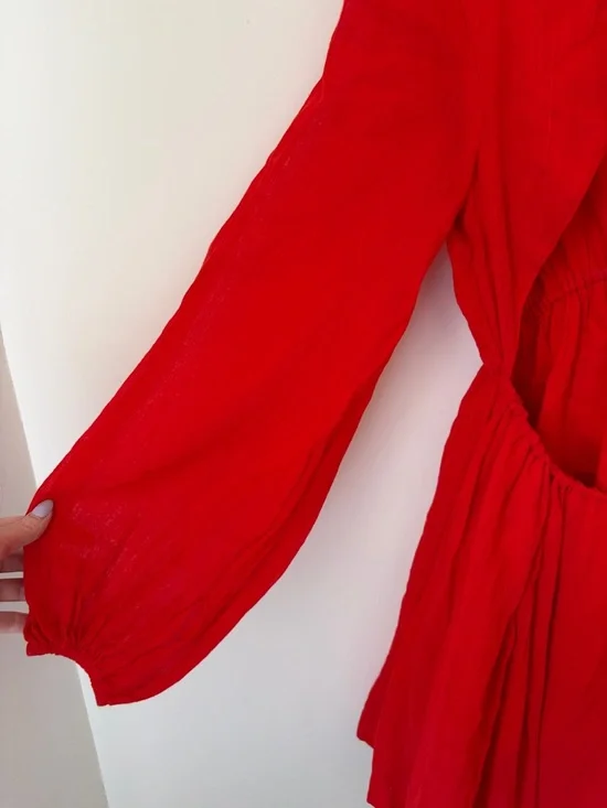 Free People Vibrant Red Backless Dress - Picture 6 of 7